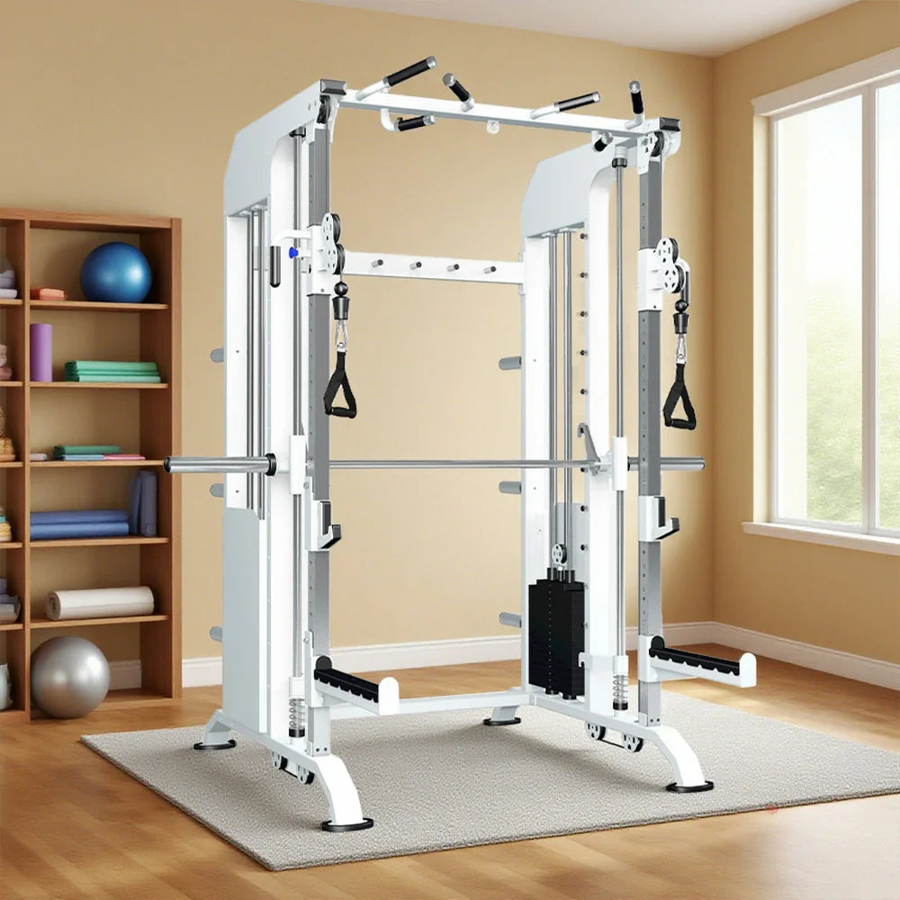 FITPRO Multi-Functional Adjustable - Gym Fly - Machine 140kg Plate Loaded System, Home Handles Pin White