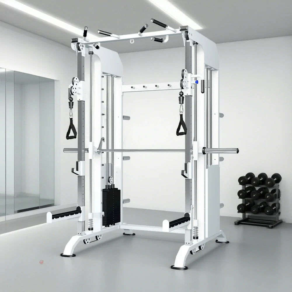 FITPRO Multi-Functional Adjustable - Gym Fly - Machine 140kg Plate Loaded System, Home Handles Pin White