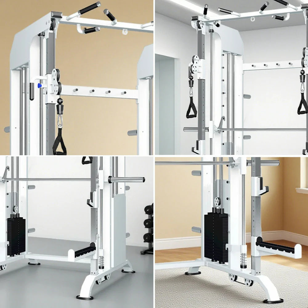 FITPRO Multi-Functional Adjustable - Gym Fly - Machine 140kg Plate Loaded System, Home Handles Pin White