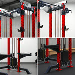 FITPRO Multi-Functional System, Plate - Adjustable - Loaded 150kg Platform Handles, Home Fly Machine Pin Gym Squat Red