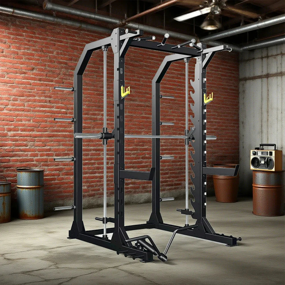 FITPRO Heavy-Duty Gym Hooks Squat Handles - Training Adjustable Rack for - Strength Pull-Up Full-Body Multi-Functional Black