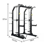 FITPRO Heavy-Duty Gym Hooks Squat Handles - Training Adjustable Rack for - Strength Pull-Up Full-Body Multi-Functional Black