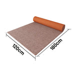 FITPRO Thick Anti 60/100/120cm Surface Mat Floor Slip Natural Sound-Reducing Waterproof Rubber Absorbent Backing Beige&Brown