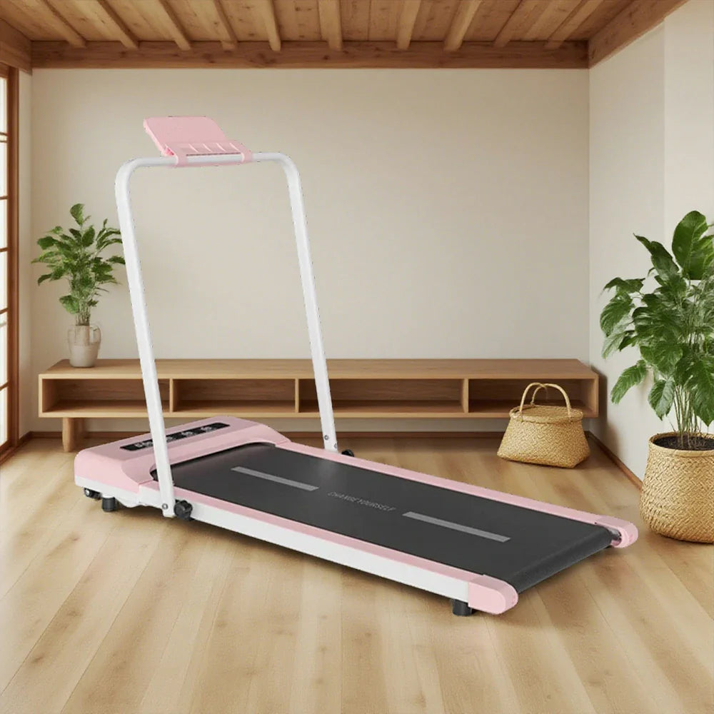 FITPRO Folding Quiet - Running Deck Storage Treadmill Easy - 51cm Machine, Slim Pink