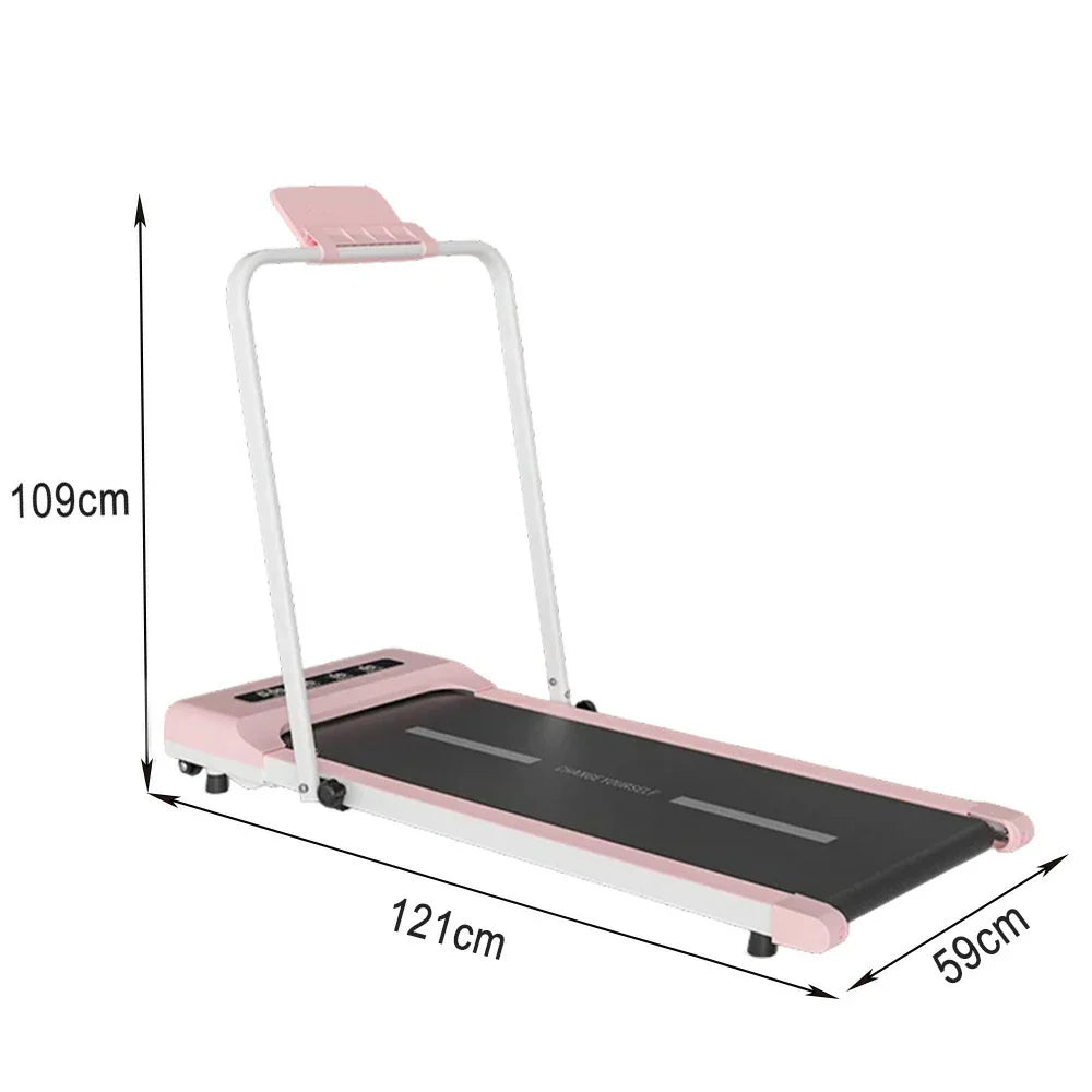 FITPRO Folding Quiet - Running Deck Storage Treadmill Easy - 51cm Machine, Slim Pink