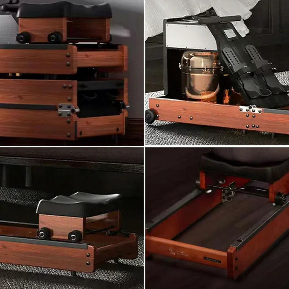 FITPRO Water Tank, Fitness Design, Frame, Rubberwood Home Space-Saving Triple-Fold - Rowing Machine 25L Solid Equipment