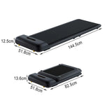 FITPRO Walking - Operation, Home Foldable Frame, - Compact Alloy Aluminium Design, Treadmill Whisper-Quiet Machine Fitness Sturdy Black