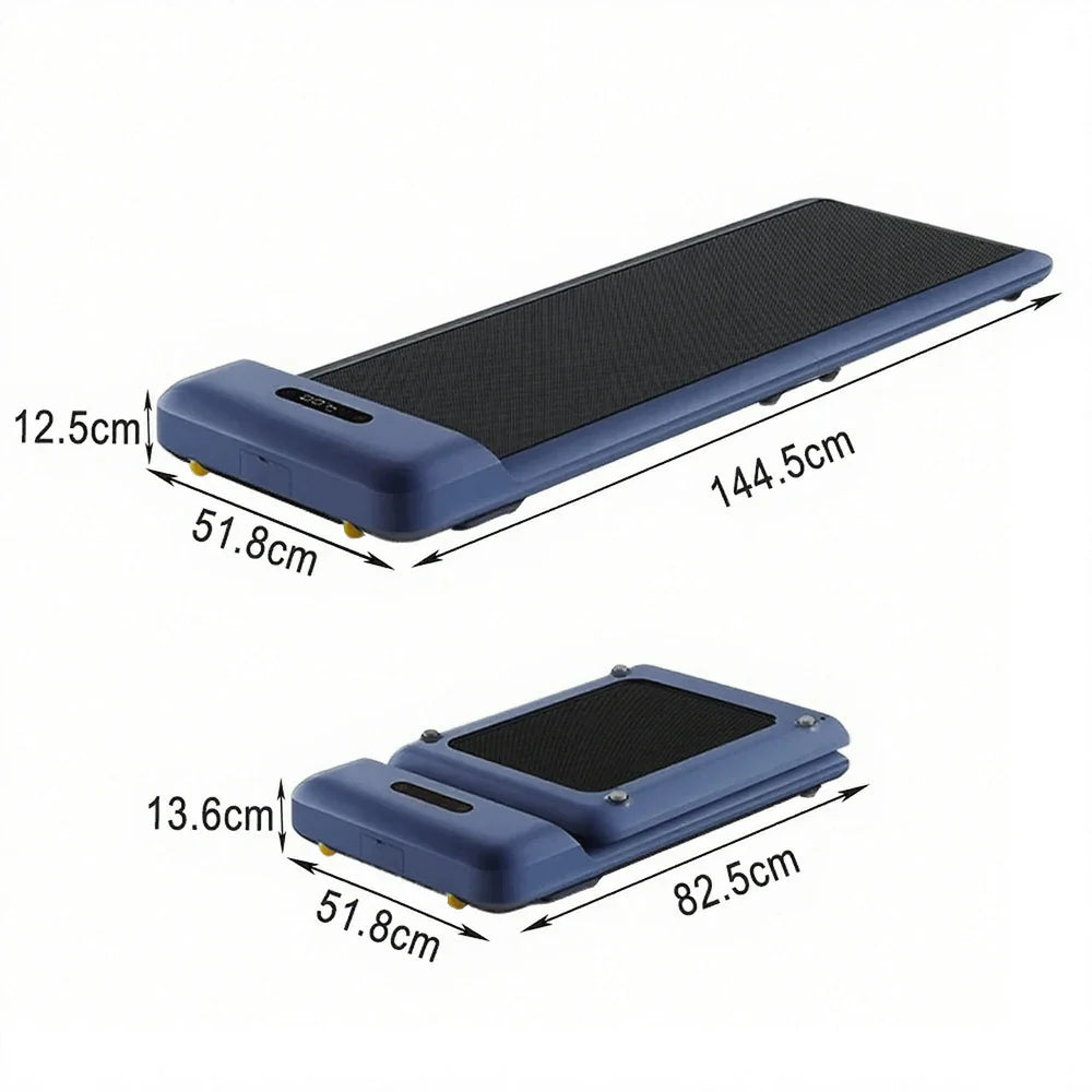 FITPRO Walking Sturdy Alloy Operation, Design, Aluminium Fitness Whisper-Quiet - Machine Foldable Frame, Home Compact Treadmill - Blue