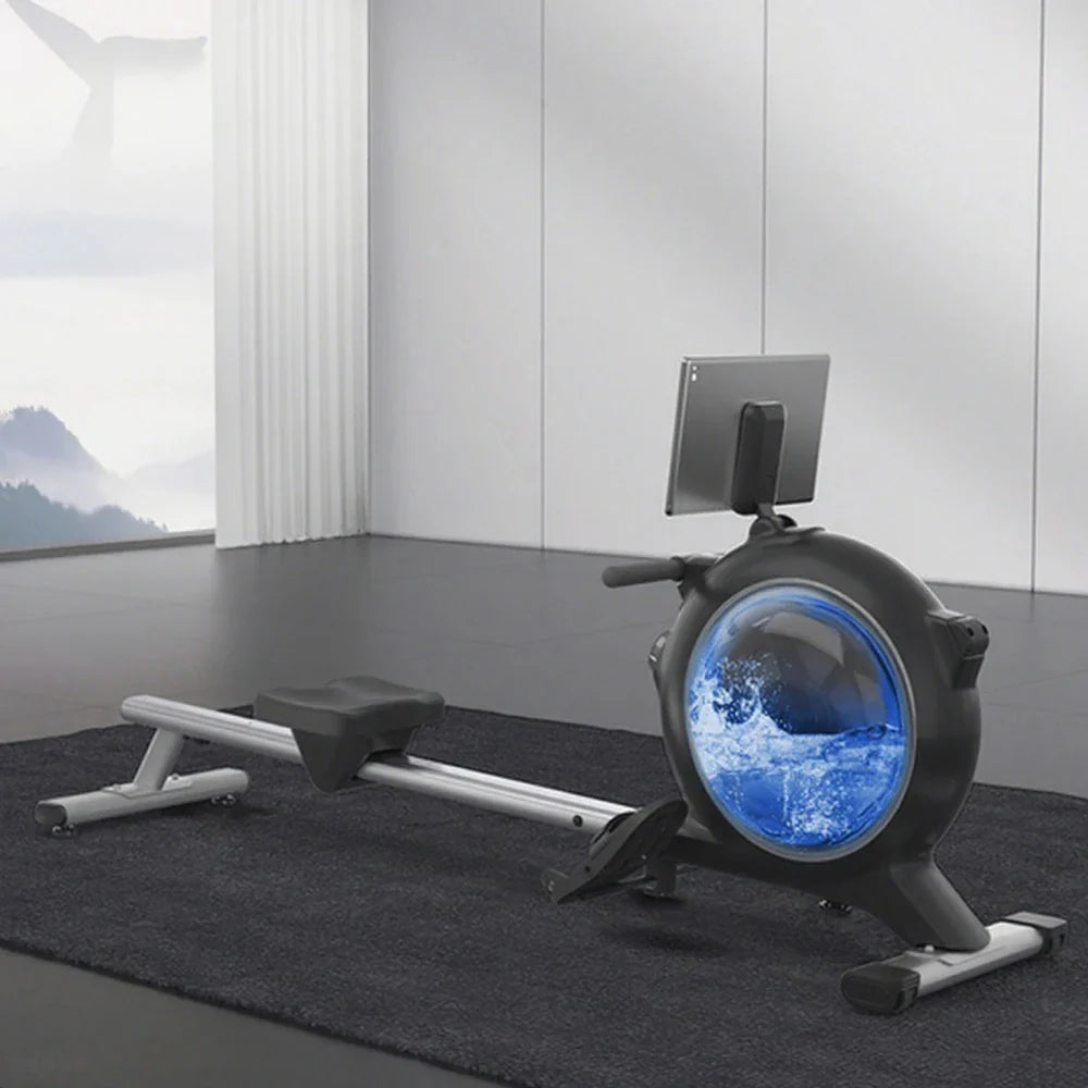 FITPRO Water Fitness Rowing Home Padded Machine Equipment - Ergonomic Design, - Foldable Resistance Magnetic Dual Seat, Blue