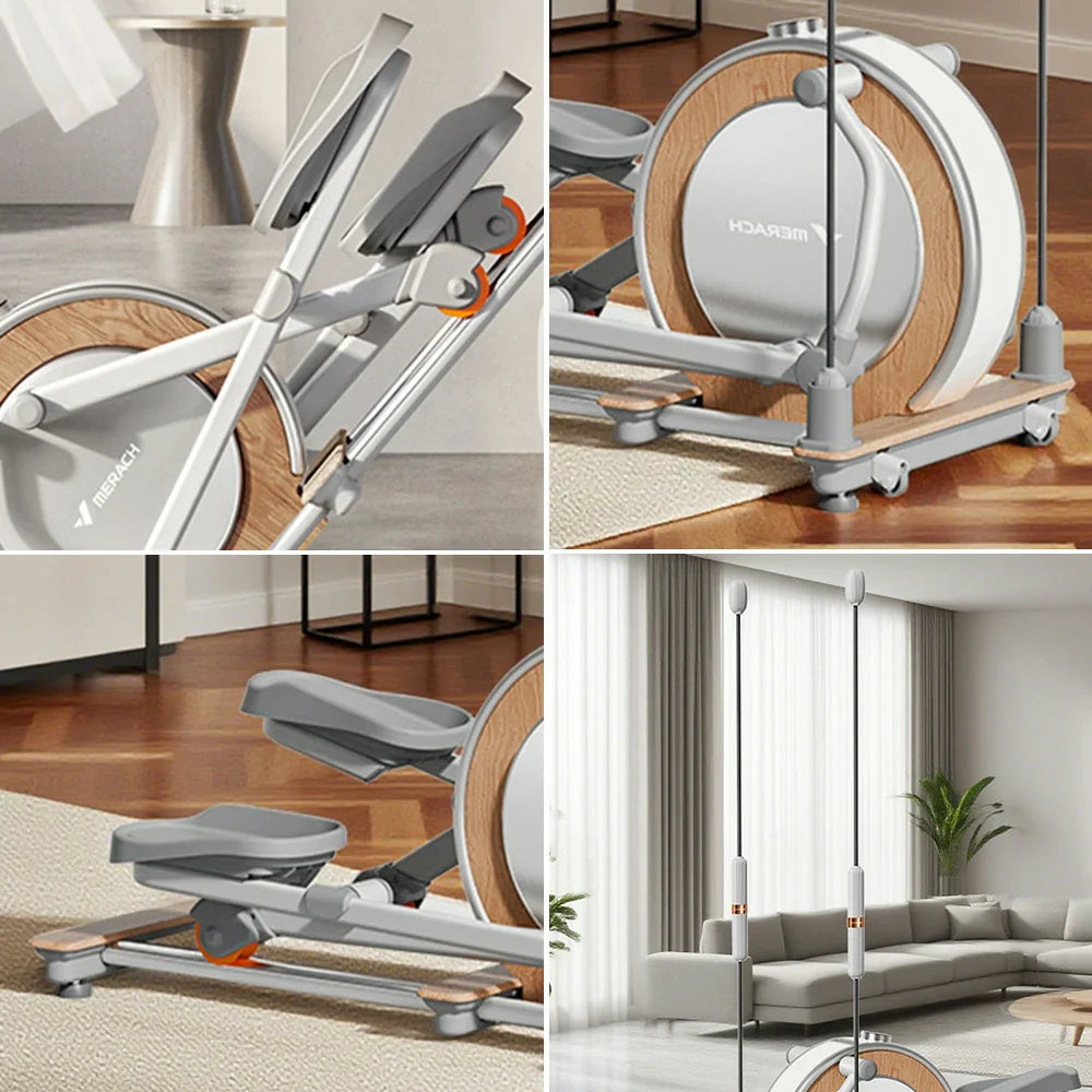 FITPRO Compact for Silent Levels, Capacity Vertical Foldable - Drive, Design, Electromagnetic 150kg Resistance Elliptical 32 Home Fitness