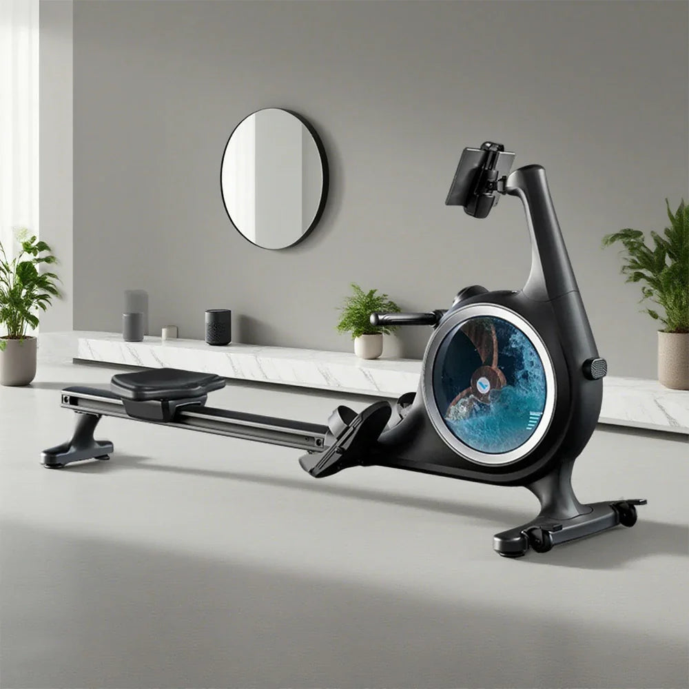 FITPRO Water-Magnetic Machine Resistance 150kg Belt - Rowing Alloy Silent 32-Level Dual Rail, Drive, Aluminium Smart Control, Capacity