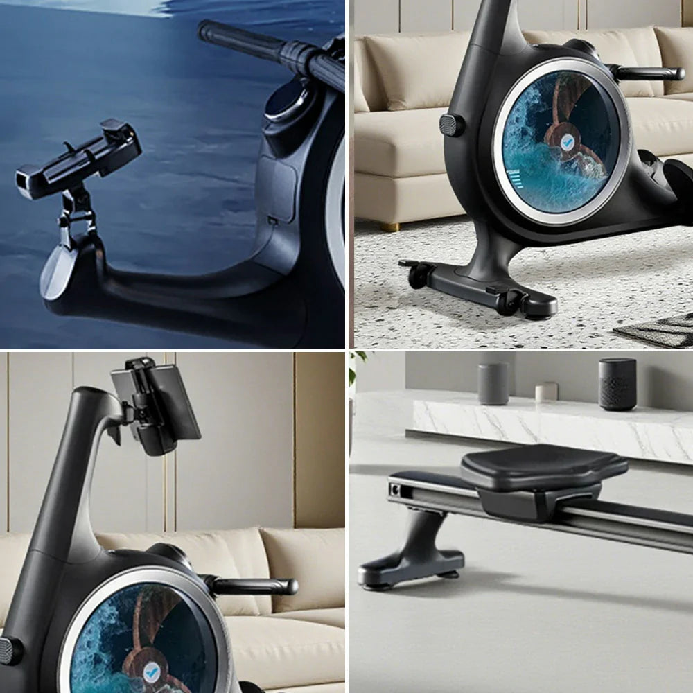 FITPRO Water-Magnetic Machine Resistance 150kg Belt - Rowing Alloy Silent 32-Level Dual Rail, Drive, Aluminium Smart Control, Capacity