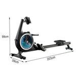 FITPRO Water-Magnetic Machine Resistance 150kg Belt - Rowing Alloy Silent 32-Level Dual Rail, Drive, Aluminium Smart Control, Capacity