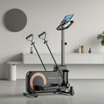 FITPRO Home Exercise Bike Trainer - 32-Level Magnetic Resistance, Self-Powered System, Compact Space-Saving Design with Tablet Holder - Dark Gray