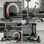 FITPRO Home Exercise Bike Trainer - 32-Level Magnetic Resistance, Self-Powered System, Compact Space-Saving Design with Tablet Holder - Dark Gray