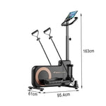 FITPRO Home Exercise Bike Trainer - 32-Level Magnetic Resistance, Self-Powered System, Compact Space-Saving Design with Tablet Holder - Dark Gray