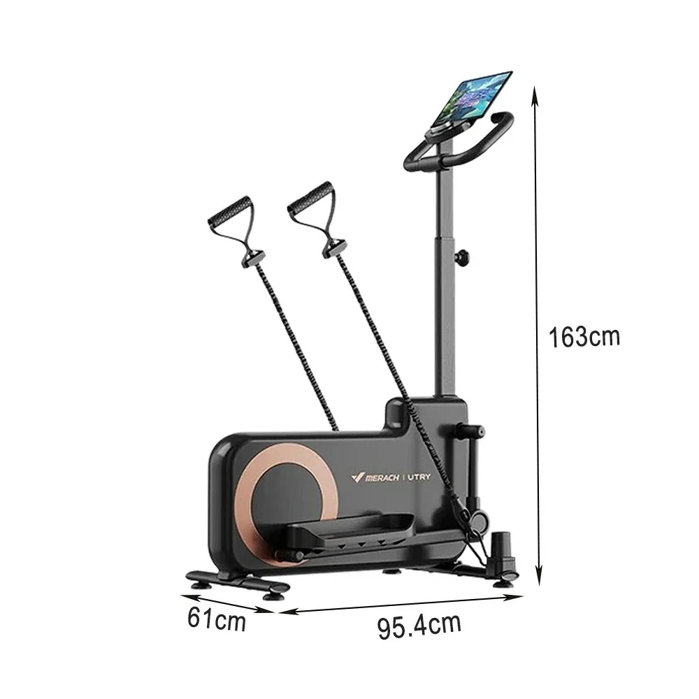 FITPRO Home Exercise Bike Trainer - 32-Level Magnetic Resistance, Self-Powered System, Compact Space-Saving Design with Tablet Holder - Dark Gray