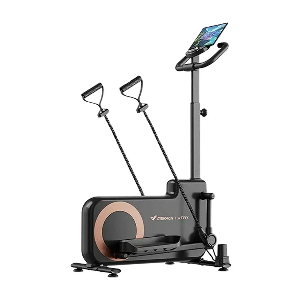 FITPRO Home Exercise Bike Trainer - 32-Level Magnetic Resistance, Self-Powered System, Compact Space-Saving Design with Tablet Holder - Dark Gray