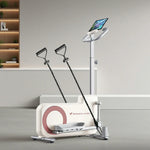 FITPRO Home Exercise Bike Trainer - 32-Level Magnetic Resistance, Self-Powered System, Compact Space-Saving Design with Tablet Holder - Cream Yellow