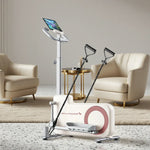 FITPRO Home Exercise Bike Trainer - 32-Level Magnetic Resistance, Self-Powered System, Compact Space-Saving Design with Tablet Holder - Cream Yellow