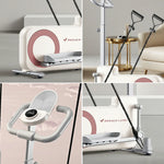 FITPRO Home Exercise Bike Trainer - 32-Level Magnetic Resistance, Self-Powered System, Compact Space-Saving Design with Tablet Holder - Cream Yellow