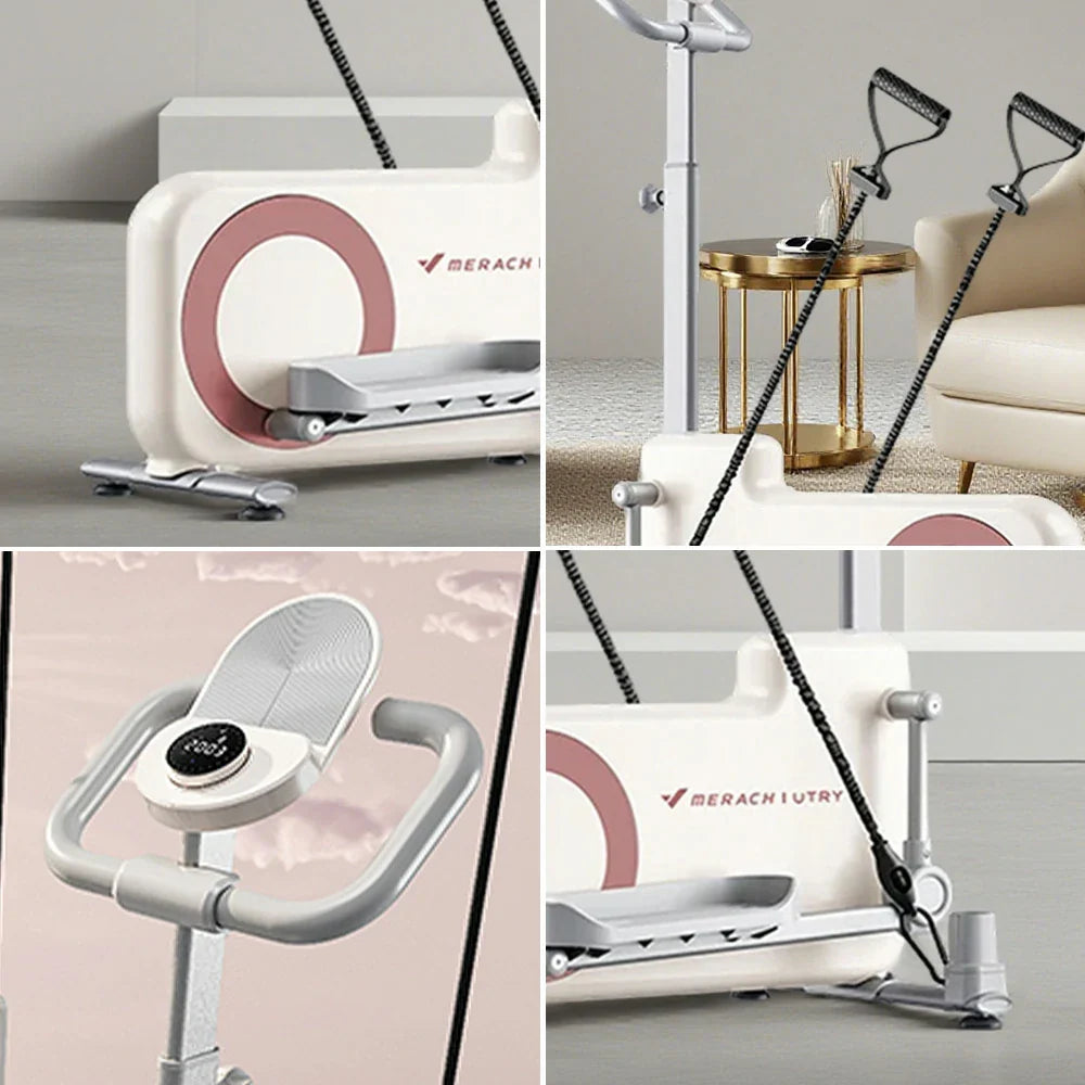 FITPRO Home Exercise Bike Trainer - 32-Level Magnetic Resistance, Self-Powered System, Compact Space-Saving Design with Tablet Holder - Cream Yellow