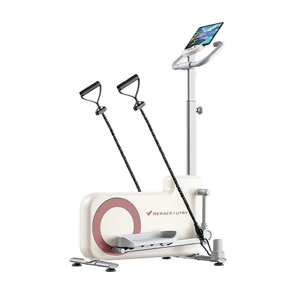 FITPRO Home Exercise Bike Trainer - 32-Level Magnetic Resistance, Self-Powered System, Compact Space-Saving Design with Tablet Holder - Cream Yellow