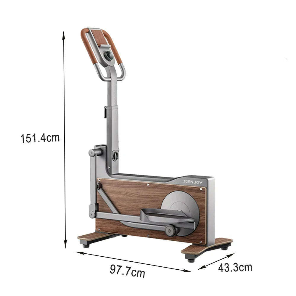 FITPRO Luxury Compact Black - Elliptical System, 32 Trainer Self-Powered Resistance Frame, Walnut Foldable Levels, Design