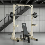 MERIDIAN Multi-Function - Levels, with 19 Bench Bench Design Pull-Up, Rack Height Power Space-Saving Squat, Press, - Beige