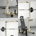 MERIDIAN Multi-Function - Levels, with 19 Bench Bench Design Pull-Up, Rack Height Power Space-Saving Squat, Press, - Beige
