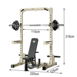 MERIDIAN Multi-Function - Levels, with 19 Bench Bench Design Pull-Up, Rack Height Power Space-Saving Squat, Press, - Beige