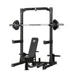 MERIDIAN Multi-Function - Height Space-Saving 19 with Pull-Up, Press, Rack Design - Bench Levels, Power Squat, Bench Black