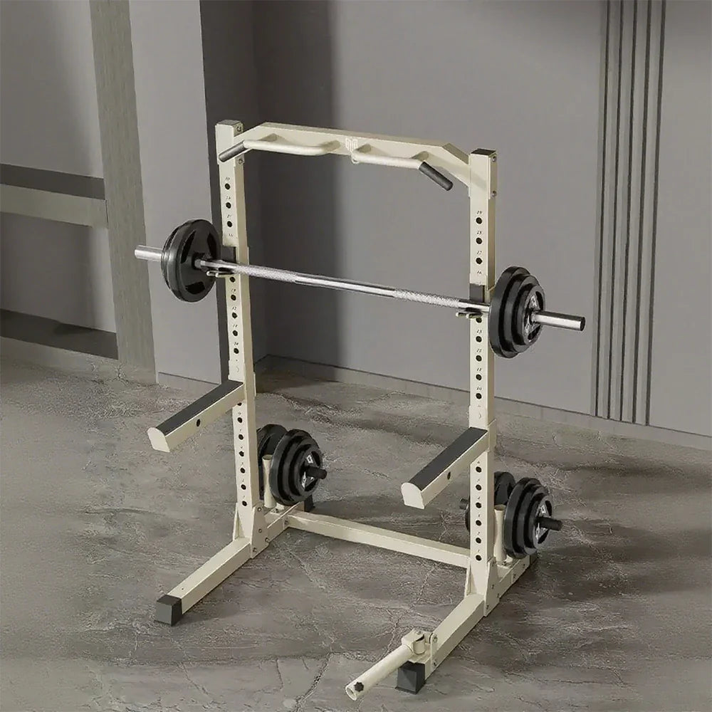 MERIDIAN Home Includes Squat Pull-Up, - Power - Gym 400kg Barbell 200kg 19 Levels, Height Capacity, Rack Beige