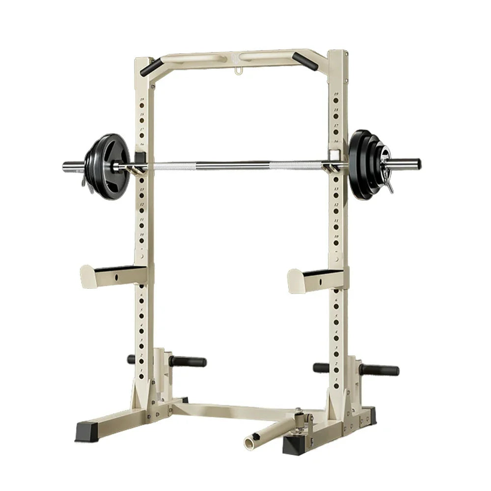 MERIDIAN Home Includes Squat Pull-Up, - Power - Gym 400kg Barbell 200kg 19 Levels, Height Capacity, Rack Beige