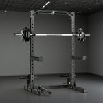MERIDIAN Home Rack - 19 Height Squat Barbell Capacity, Power Gym 200kg Levels, 400kg Pull-Up, Includes Black