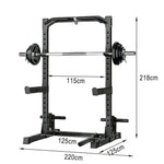 MERIDIAN Home Rack - 19 Height Squat Barbell Capacity, Power Gym 200kg Levels, 400kg Pull-Up, Includes Black