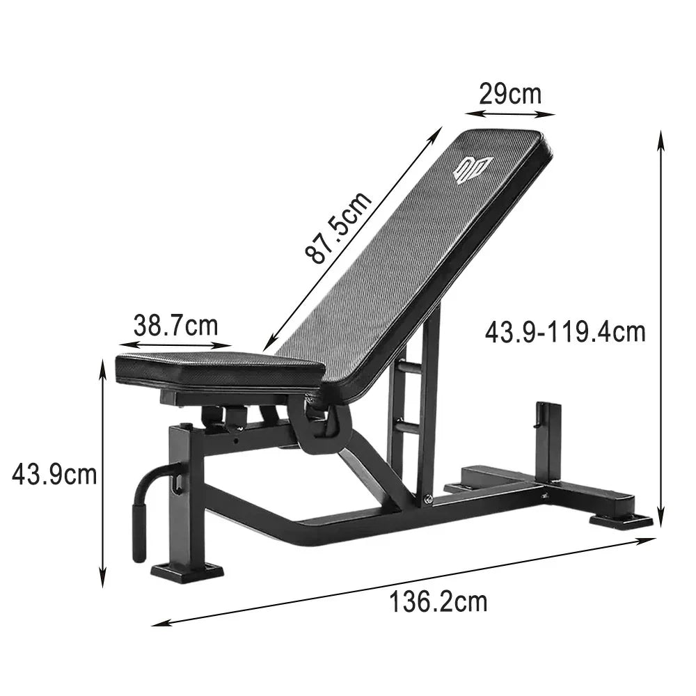 FITPRO Adjustable 300kg - Max Height, Weight - Bench for Training 7-Level Load Black