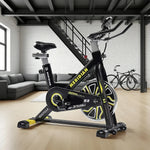 FITPRO Home Load Bike Stepless Spin Flywheel, 150kg Max - 6KG Resistance, Black&Yellow