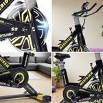 FITPRO Home Load Bike Stepless Spin Flywheel, 150kg Max - 6KG Resistance, Black&Yellow