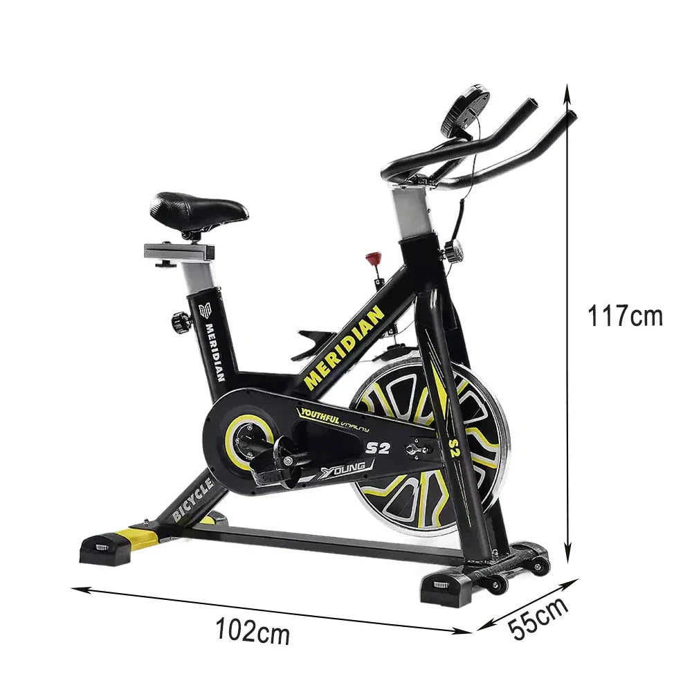 FITPRO Home Load Bike Stepless Spin Flywheel, 150kg Max - 6KG Resistance, Black&Yellow