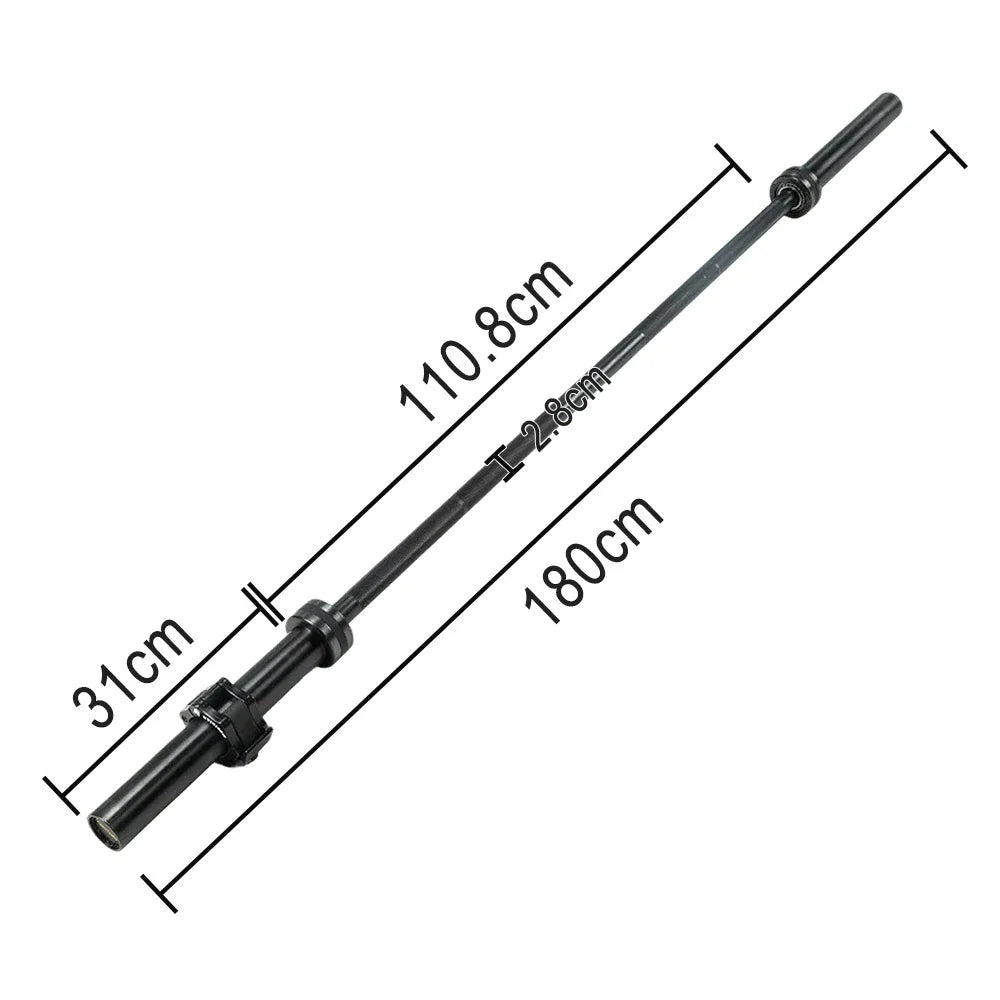 FITPRO 700LB 2.2M Barbell Grip, Needle 1.8M Black - Coating, Straight Non-Slip Strength Heavy-Duty Bearings, Training
