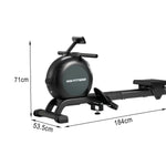 FITPRO Magnetic Design, Power, Rowing - 150kg Self-Generating Resistance, Capacity, 57kg Quiet Steel - Machine Frame Black
