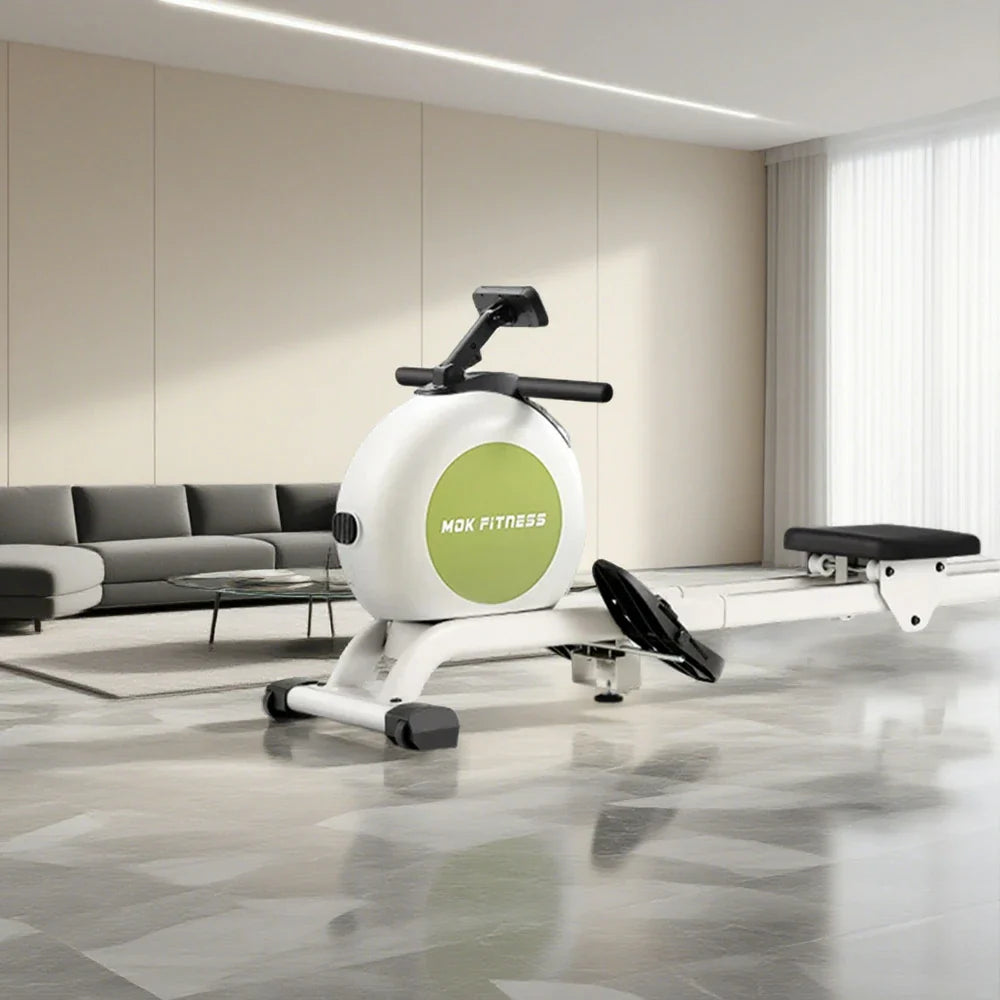 FITPRO Magnetic Wood Resistance, Machine Design, Capacity, Self-Generating 150kg Solid 57kg Quiet - Frame Rowing Power, Green