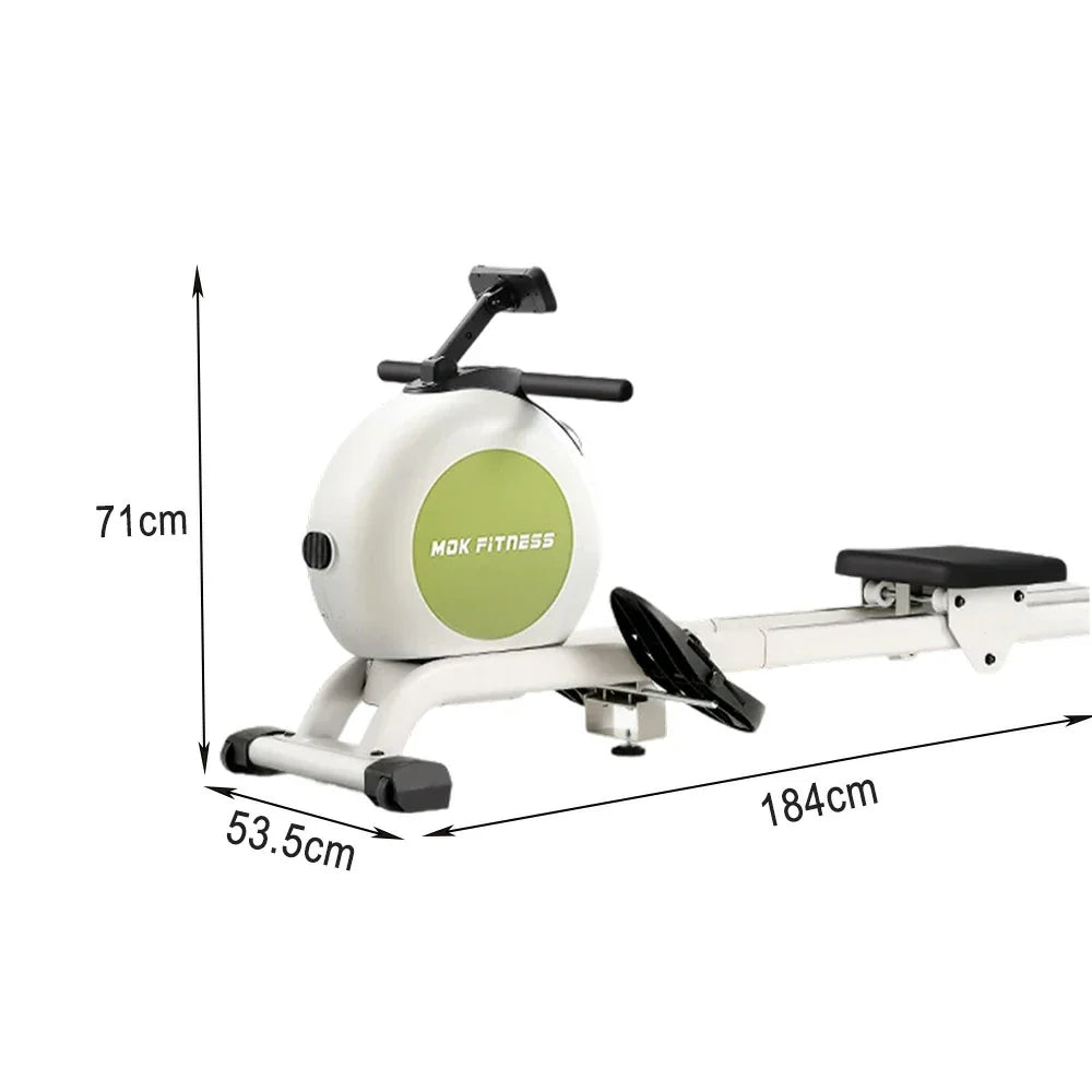 FITPRO Magnetic Wood Resistance, Machine Design, Capacity, Self-Generating 150kg Solid 57kg Quiet - Frame Rowing Power, Green