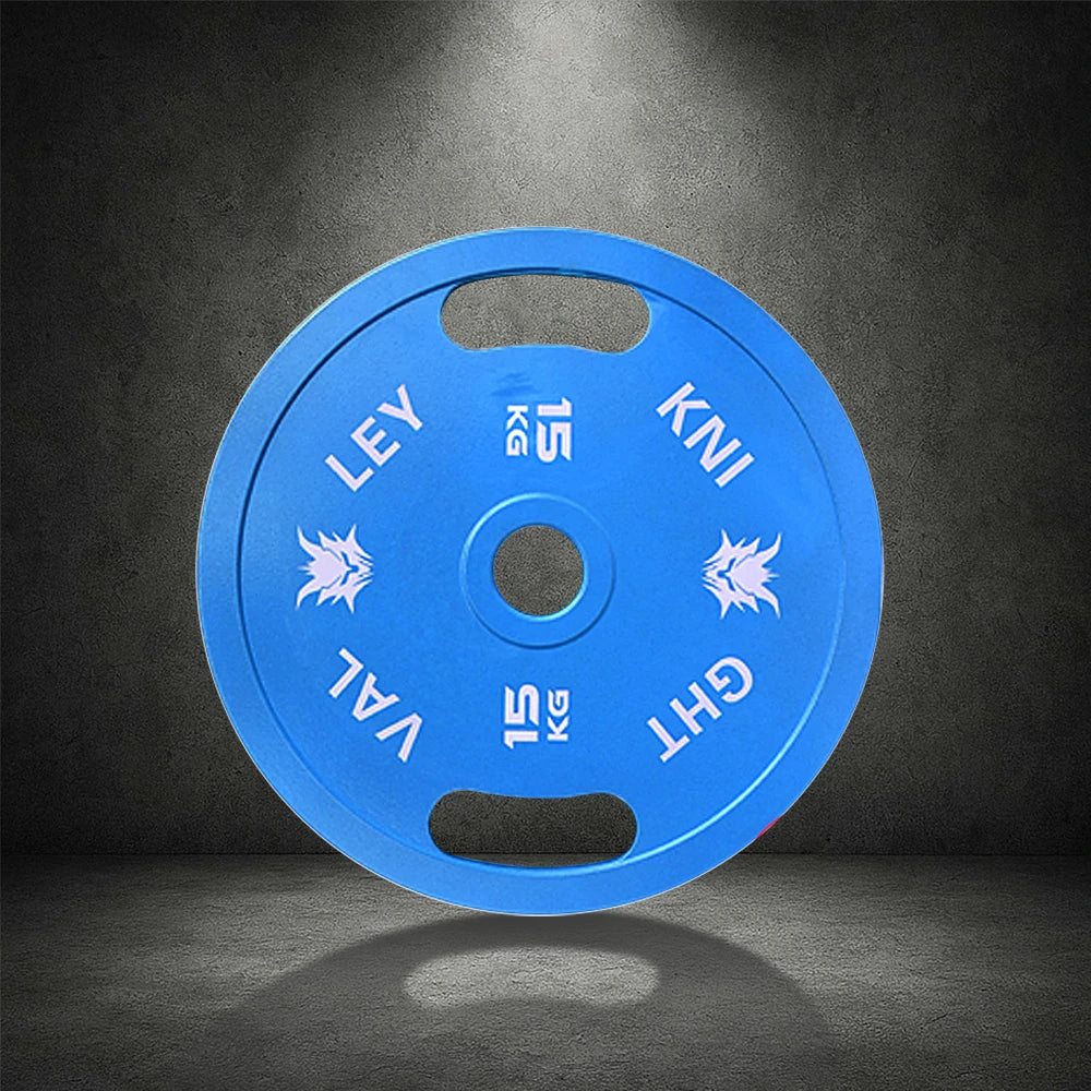 FITPRO Dual-Finish Texture, Matte Plate 15kg, Handles Ergonomic Chrome Grip - Weight Blue