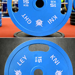 FITPRO Dual-Finish Texture, Matte Plate 15kg, Handles Ergonomic Chrome Grip - Weight Blue