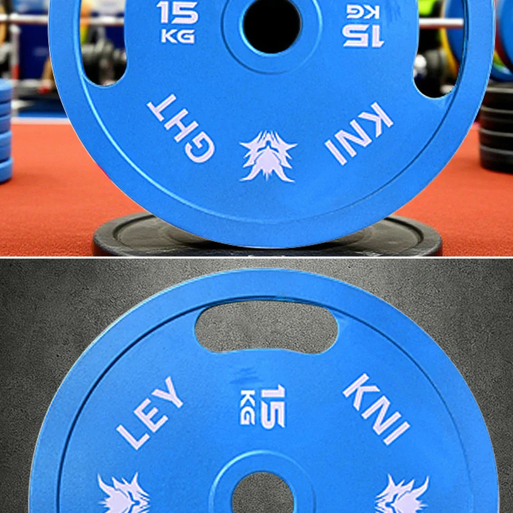FITPRO Dual-Finish Texture, Matte Plate 15kg, Handles Ergonomic Chrome Grip - Weight Blue