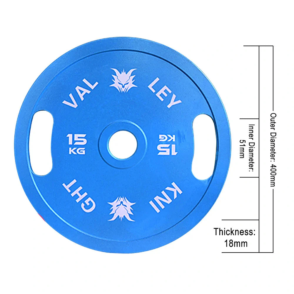 FITPRO Dual-Finish Texture, Matte Plate 15kg, Handles Ergonomic Chrome Grip - Weight Blue