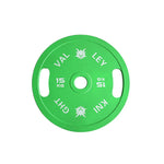 FITPRO Dual-Finish Handles Matte Ergonomic Chrome Grip 15kg, - Weight Plate - Texture, Green