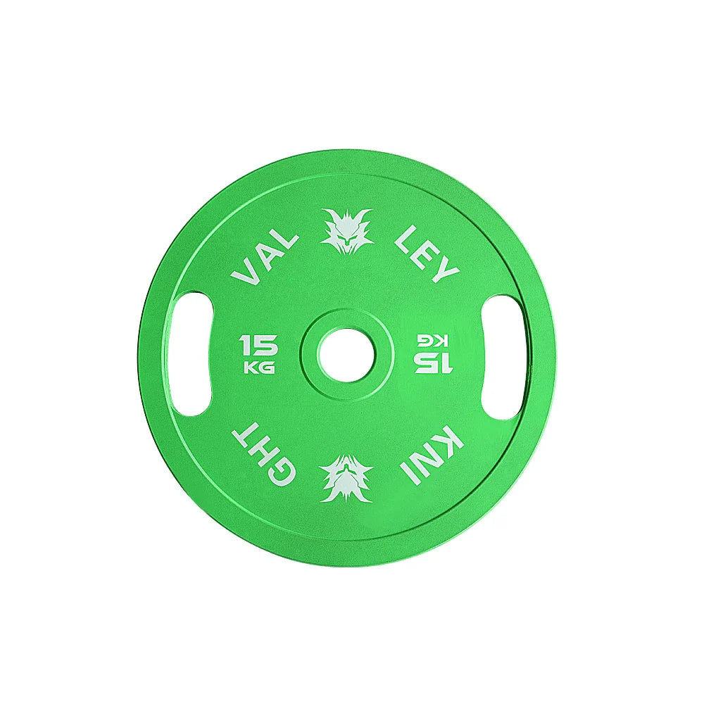 FITPRO Dual-Finish Handles Matte Ergonomic Chrome Grip 15kg, - Weight Plate - Texture, Green